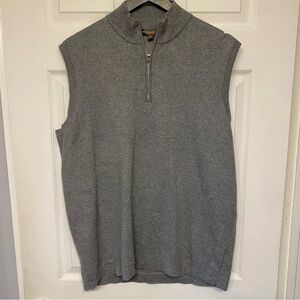 Peter Millar Heather Gray Zip-Up Vest
